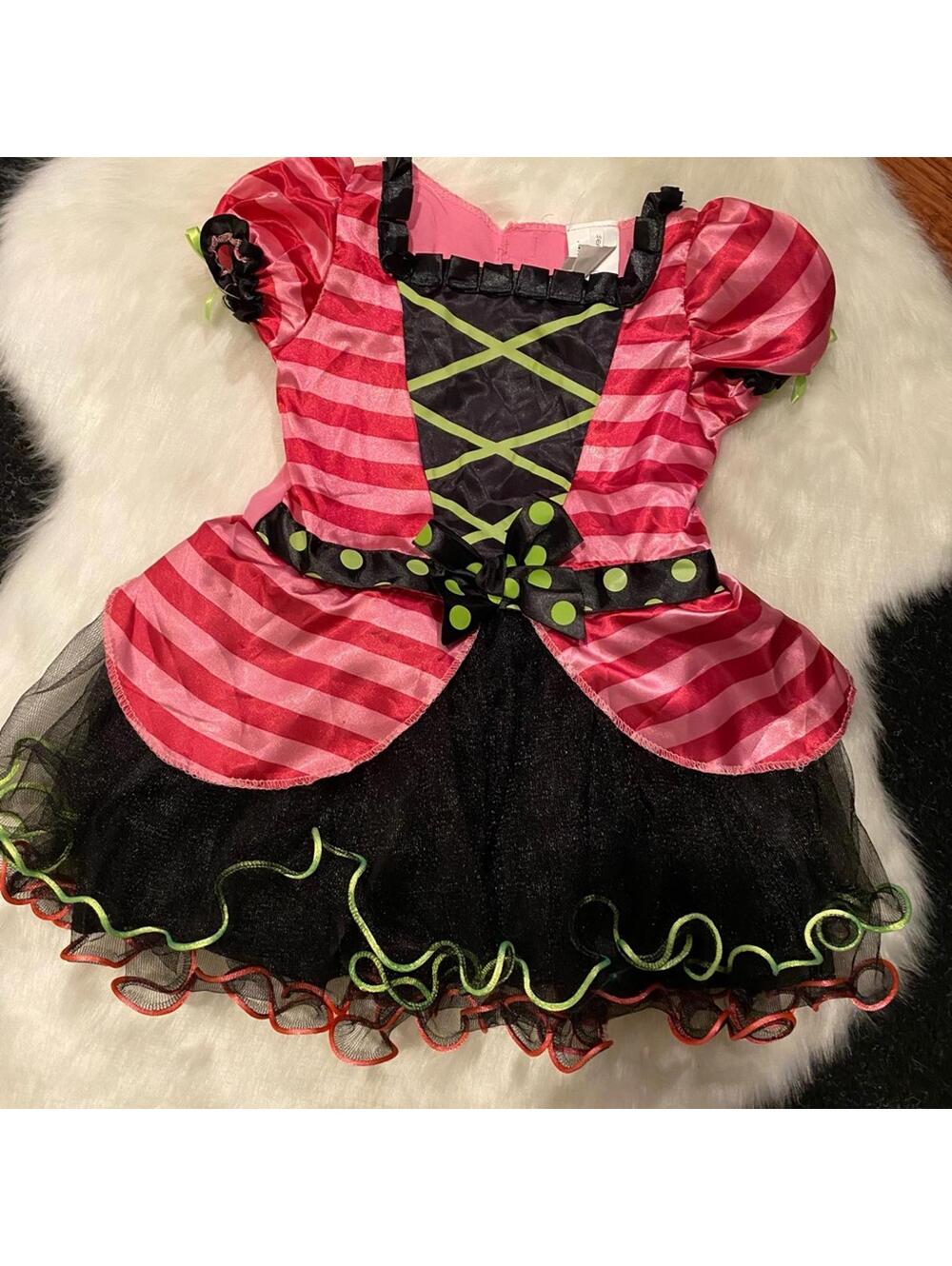Girls' Pink and Black Costume Dress with Tulle Skirt